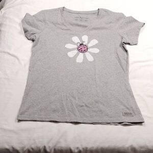 Life Is Good Womens Ladybug Design V Neck T Shirt Size Medium